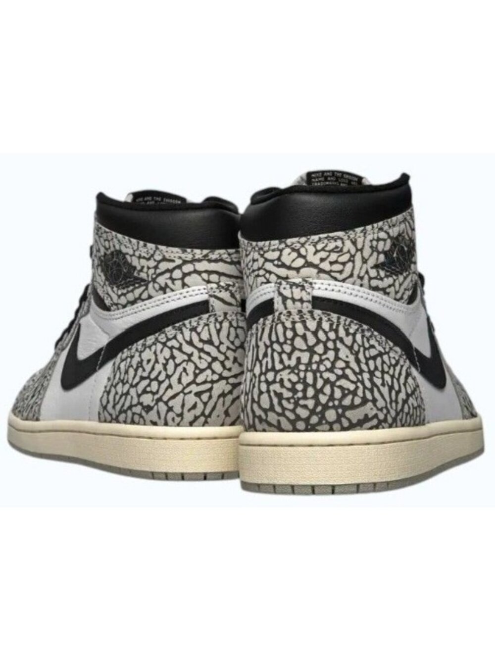 Air Jordan 1 Retro High OG White Cement "elephant print" DZ5485-052 Men's 17 NEW - Picture 9 of 13